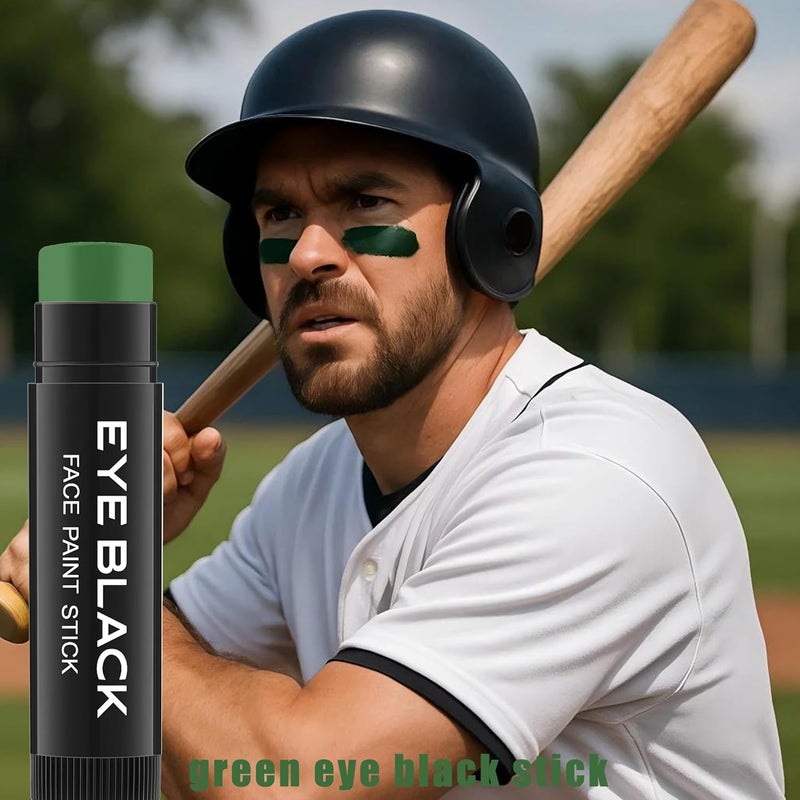 Wismee Green Eye Black Sticks for Sports,Anti-Glare Under Eye Black Sports Grease Stick for Baseball Softball Soccer Lacrosse Hockey Athletes Sports Training - Image 2